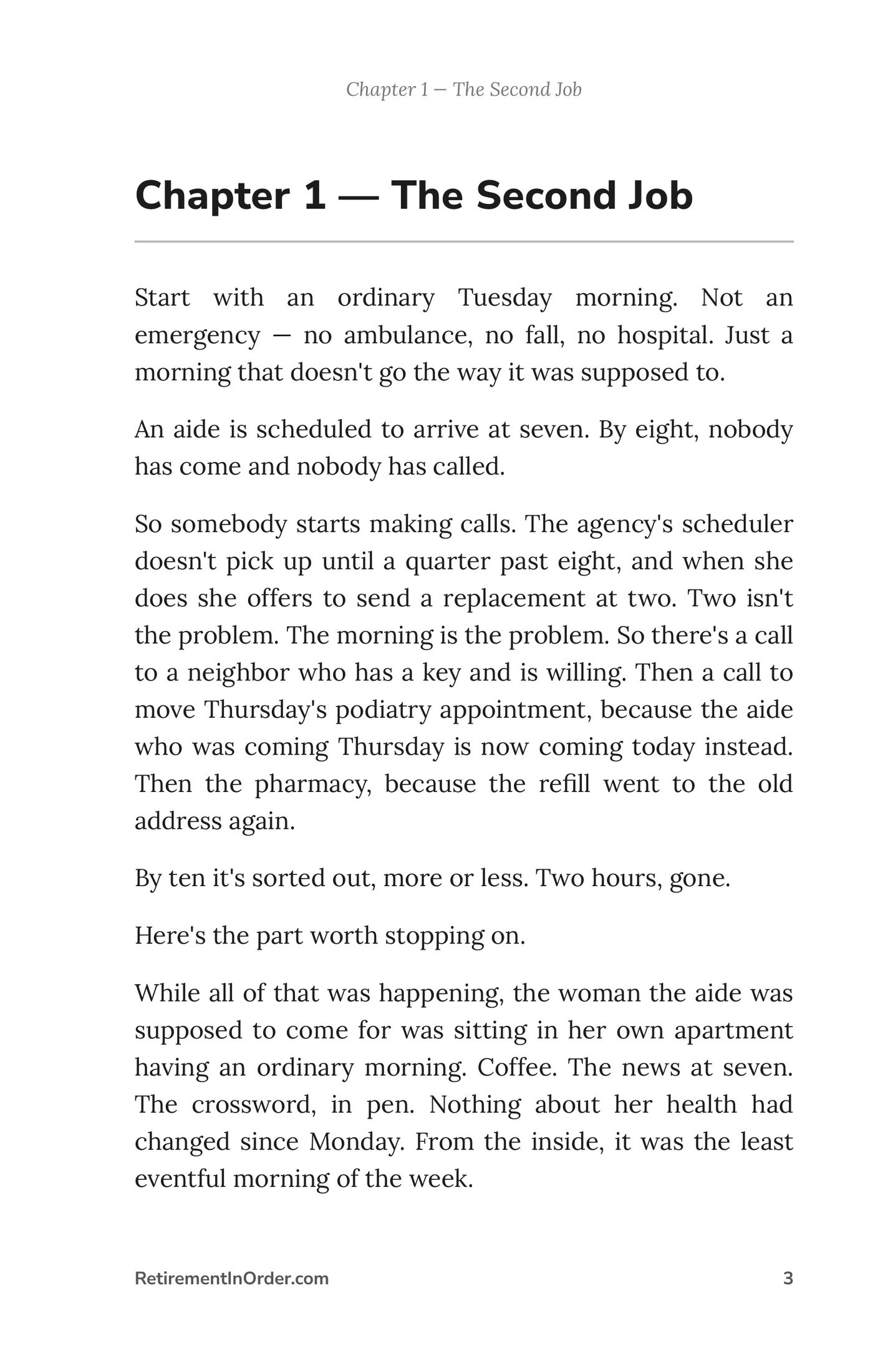 Chapter 1 — The Second Job — an actual page from Long-Term Care on Your Own