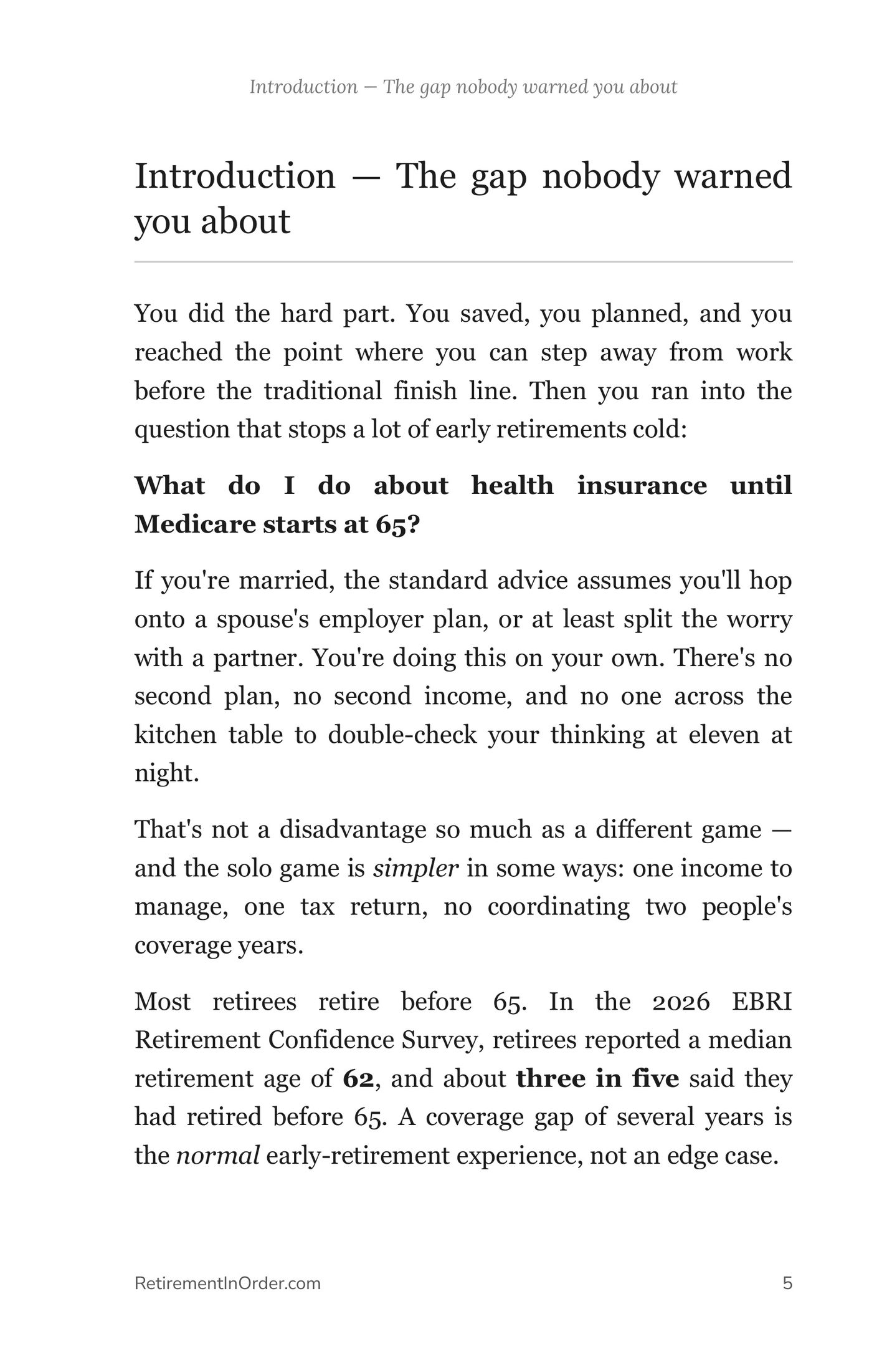 Introduction — the gap nobody warned you about — an actual page from the Health Insurance PDF