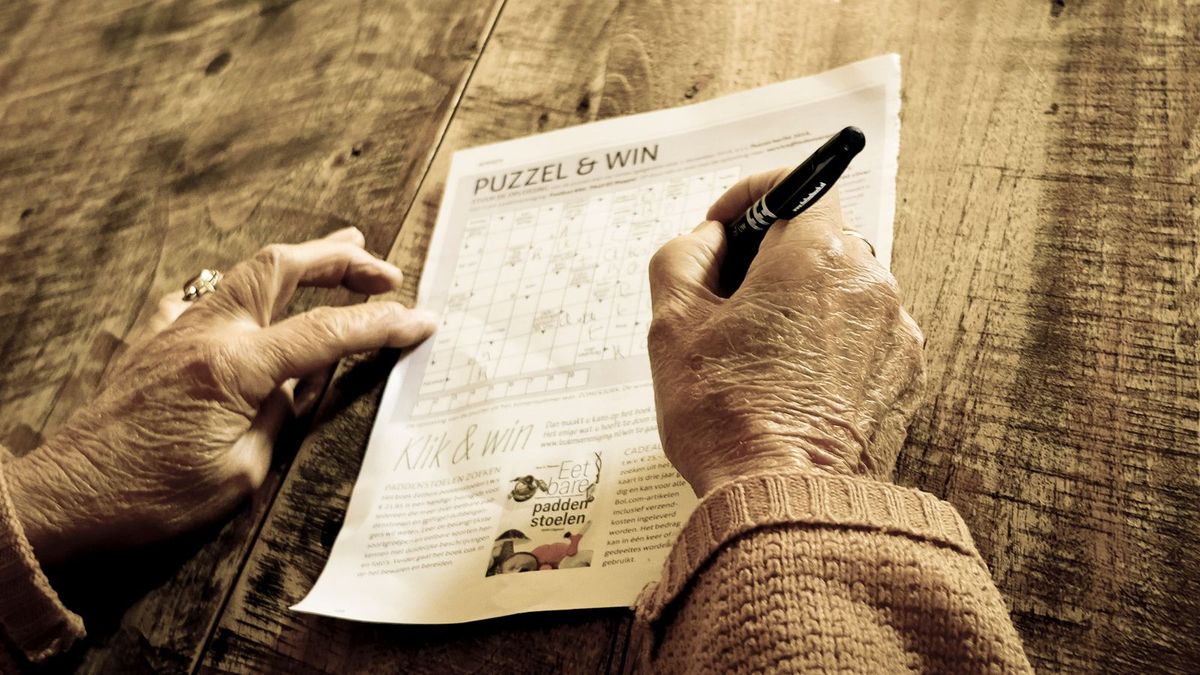 Large-print crossword puzzle book — brain game for seniors