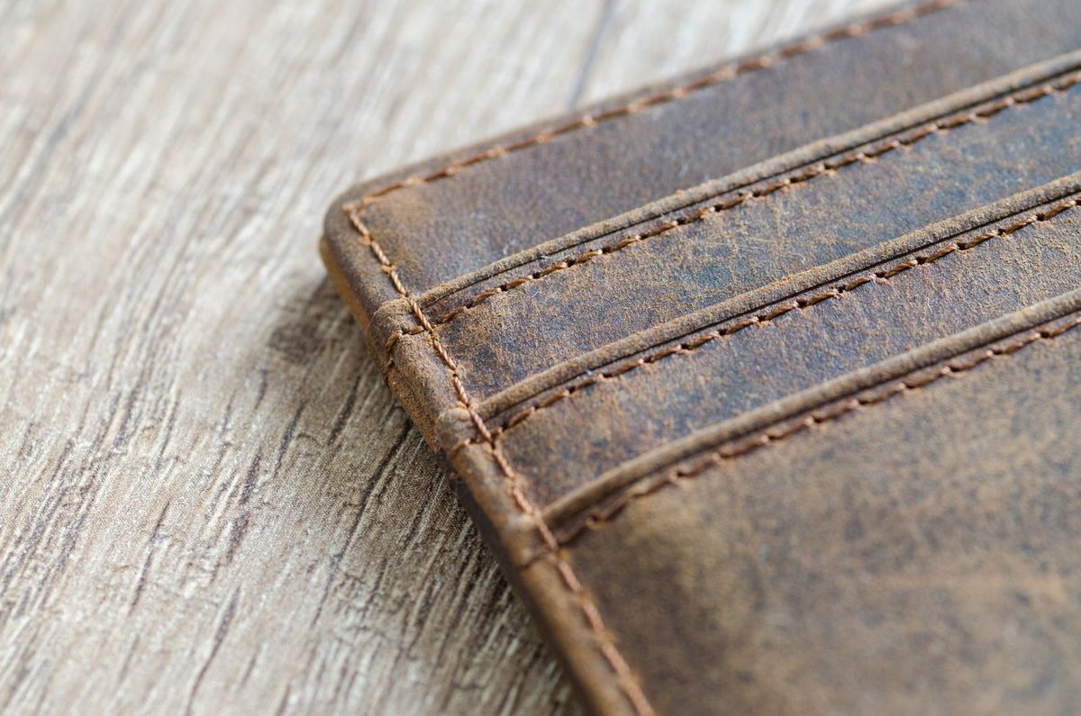 RFID-blocking leather wallet — retirement gift for men