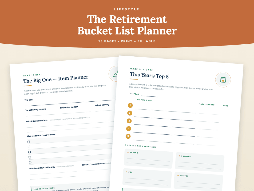 The Retirement Bucket List Planner